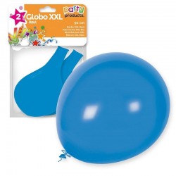 Globo azul xxl 50 cm diametro latex 2 unidades