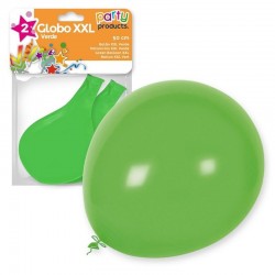 Globo verde xxl 50 cm diametro latex 2 unidades