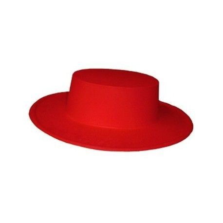 Sombrero cordobes rojo infantil flocado