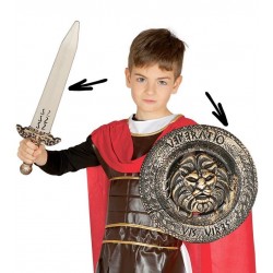 Escudo de 31 cm con espada de 48 cm romano guerrer