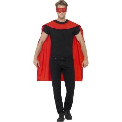 Capa y antifaz rojo superheroe similar superman