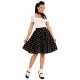 Falda lunares polka negra anos 50 con panuelo