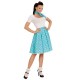 Falda lunares polka azul anos 50 con panuelo