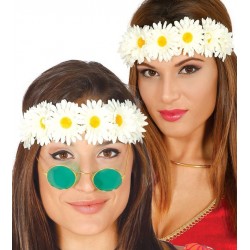 Diadema flores blancas hippie