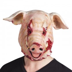 Careta cerdo sin ojos degollado terrorifica