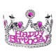 Tiara happy birthday fucsia con piedras