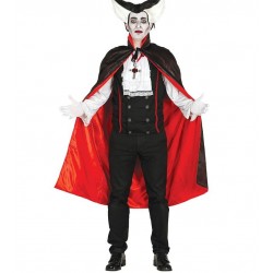 Capa negra vampiro dracula con forro rojo 115 cm