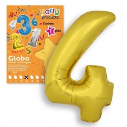 Globo numero 4 color oro 111x86 cm