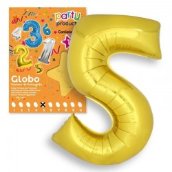 Globnumero 5 color oro 119x86 cm