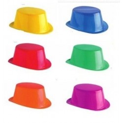 Pack 12 sombreros chistera plastico baratos