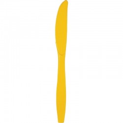 Cuchillo amarillo plastico 15 unidades grande