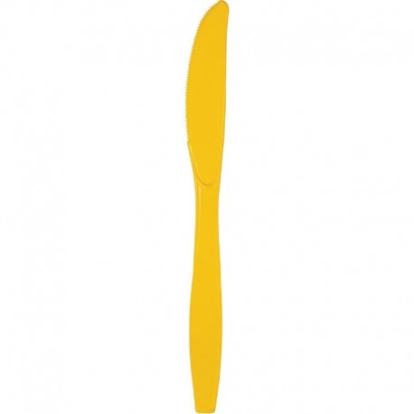 Cuchillo amarillo plastico 15 unidades grande