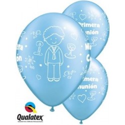 Globos de comunion azul perla unidad 11