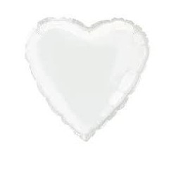 Globo corazon blanco 45 cm