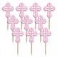 Pinchos rosas comunion 36 uds 63 cm