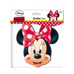 Caretas de minnie mouse para cumpleanos 6 uds