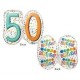 Globo 50 cumpleanos colores 60 x 55 cm juntos