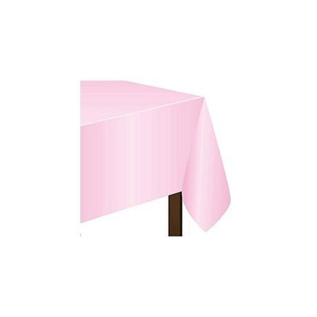 Mantel rosa pastel plastico 137 x 274 cm