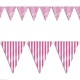 Banderin triangular rosa a rayas 365 metros