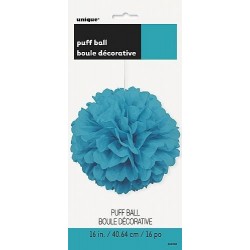 Pompon decorativo papel azul 40 cm