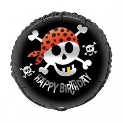 Globo pirata foil happy birthday 45 cm 18