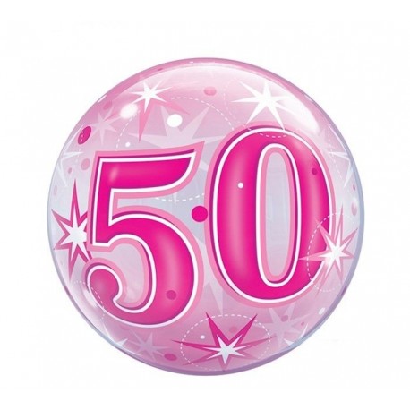 Globo 50 cumpleanos burbuja rosa 22 50 cm