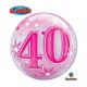 Globo 40 cumpleanos burbuja rosa 22 50 cm