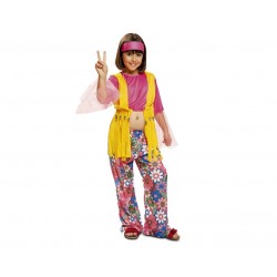 Disfraz hippie para niña talla 5-6 años