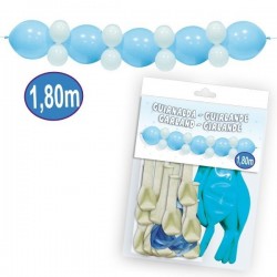 Guirnalda de globos en azul y blanco 180 cm