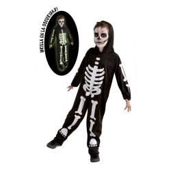 Disfraz esqueleto que brilla en la oscuridad talla 8-10 años