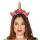 Diadema unicornio oro con flores