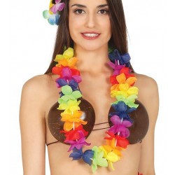 Collar hawaiano multicolor barato para fiesta