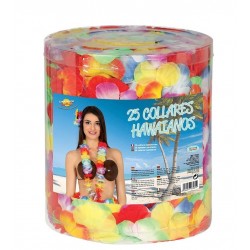Collares hawaianos multicolor pack 25 unidades