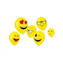 Globos emoji emoticonos 6 uds 24 cm