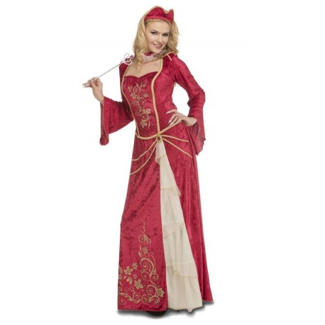 Disfraz reina medieval roja para mujer talla ml