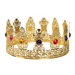 Corona reina metalica deluxe dorada adulto