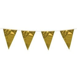 Guirnalda triangular oro metalico de 10 metros