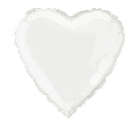Globo de corazon blanco barato de 45 cm 19 para helio o aire