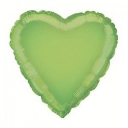 Globo de corazon verde barato de 45 cm 19 para helio o aire