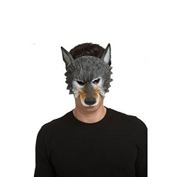 Mascara lobo realista media cara en foam barata