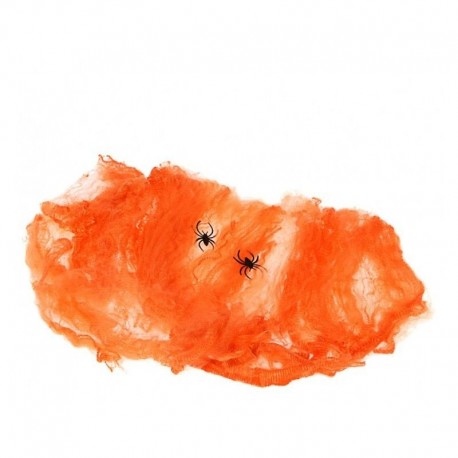 Tela de arana naranja barata 20 gr para halloween