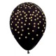 Globos negros cofetti dorado lunares oro impreso 12 uds