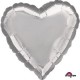 Globo corazon plata barato para helio de 45 cm 18