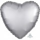 Globo corazon satin plata barato para helio de 45 cm 18