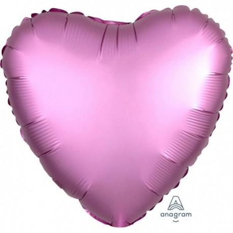Globo corazon satin rosado claro barato para helio de 45 cm 18