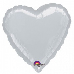 Globo corazon plata gigante para helio 80 cm barato