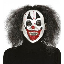 Mascara payaso asesino para halloween con pelo