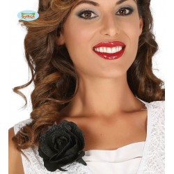 Rosa negra con clip 10 cms