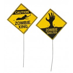 Cartel peligro zombies unidad 21 cms