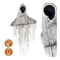 Muneco fantasma con luz de 90 x 115 cm para halloween
